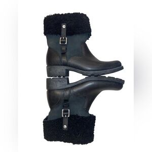 Ugg Bellevue Leather Shearling Ankle Boots